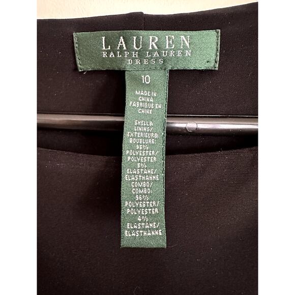 Lauren Ralph Lauren Black Ruched Dress – Size 10 - Picture 2 of 6